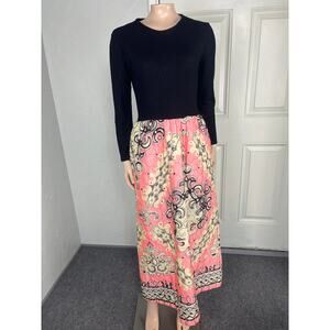 Vintage 70's Women's Quilted Polyester Evening Party Floral L/S G3-24